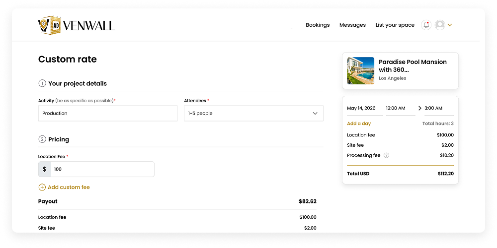 custom rate and negotitation